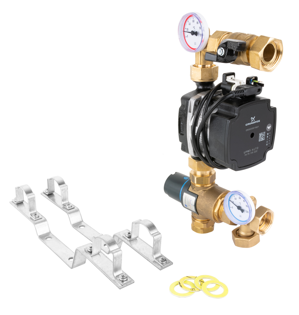 Насосно-смесительный узел для коллектора теплого пола BTU 502, насос Grundfos UPM3 Auto
